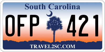 SC license plate OFP421