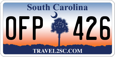SC license plate OFP426