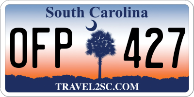 SC license plate OFP427