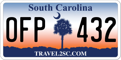 SC license plate OFP432