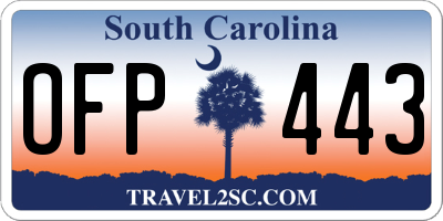 SC license plate OFP443
