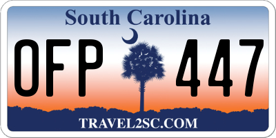 SC license plate OFP447