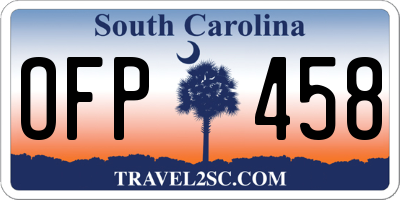 SC license plate OFP458