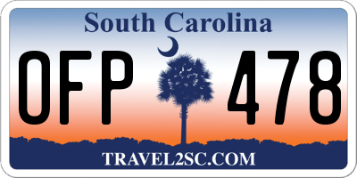 SC license plate OFP478