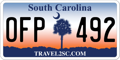 SC license plate OFP492