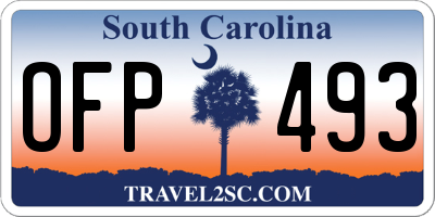 SC license plate OFP493