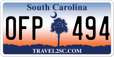 SC license plate OFP494
