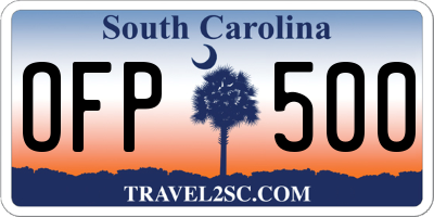 SC license plate OFP500