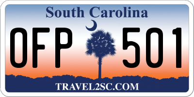SC license plate OFP501