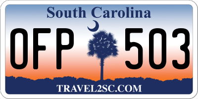 SC license plate OFP503