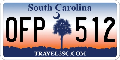 SC license plate OFP512