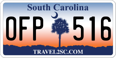 SC license plate OFP516