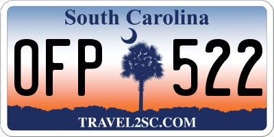 SC license plate OFP522