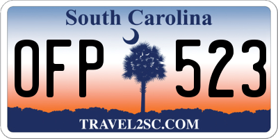 SC license plate OFP523