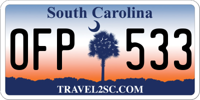 SC license plate OFP533