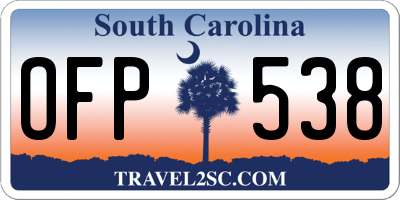 SC license plate OFP538