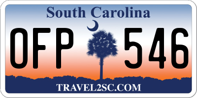 SC license plate OFP546