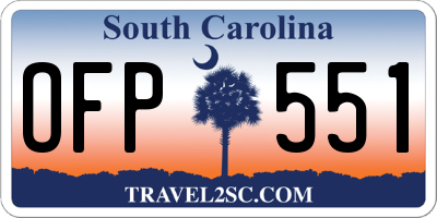 SC license plate OFP551