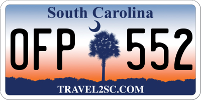 SC license plate OFP552