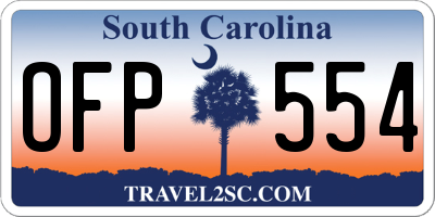 SC license plate OFP554