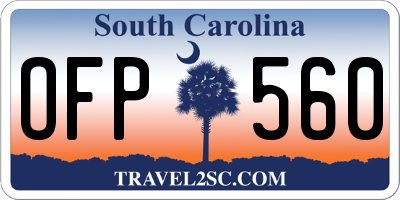 SC license plate OFP560