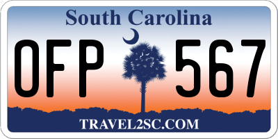 SC license plate OFP567