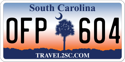 SC license plate OFP604
