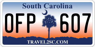 SC license plate OFP607
