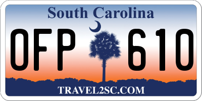 SC license plate OFP610