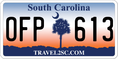 SC license plate OFP613