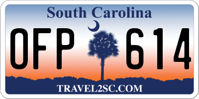 SC license plate OFP614