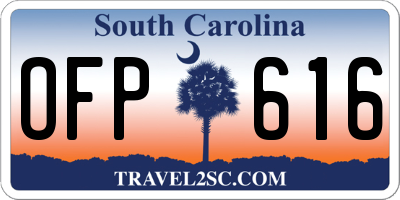 SC license plate OFP616