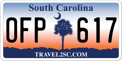SC license plate OFP617