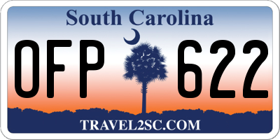 SC license plate OFP622