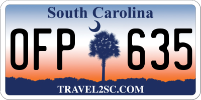 SC license plate OFP635