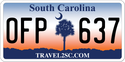 SC license plate OFP637