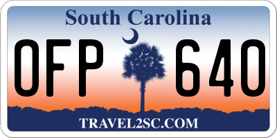 SC license plate OFP640