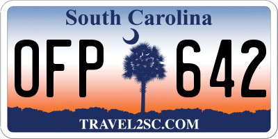 SC license plate OFP642