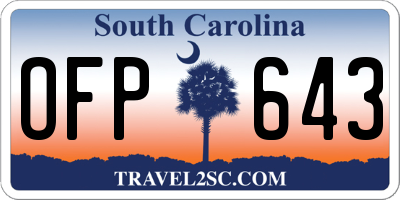 SC license plate OFP643