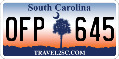SC license plate OFP645
