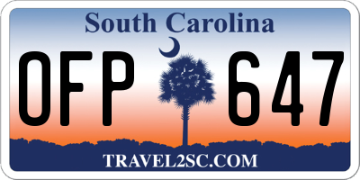 SC license plate OFP647