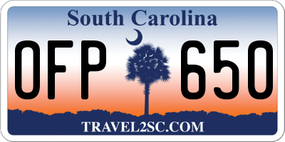 SC license plate OFP650