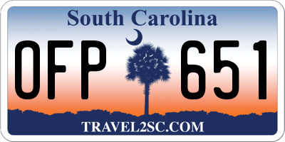 SC license plate OFP651