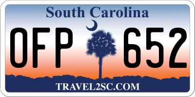 SC license plate OFP652