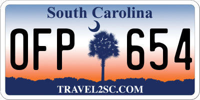 SC license plate OFP654