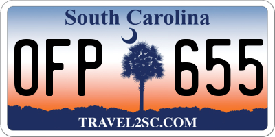 SC license plate OFP655