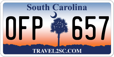 SC license plate OFP657