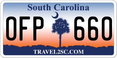SC license plate OFP660