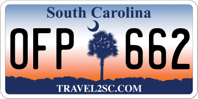 SC license plate OFP662