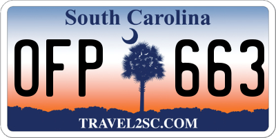 SC license plate OFP663